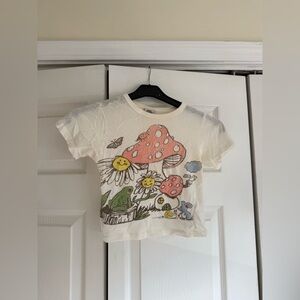 Urban Outfitters Mushroom Graphic Baby Tee